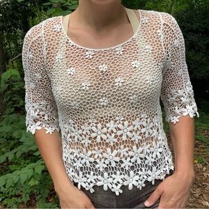 Cute crochet top | Small | flower detail